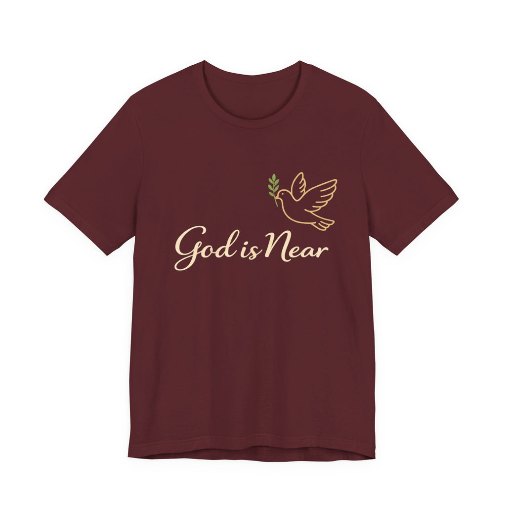 God Is Near Tee — Inspirational Christian Dove T‑Shirt