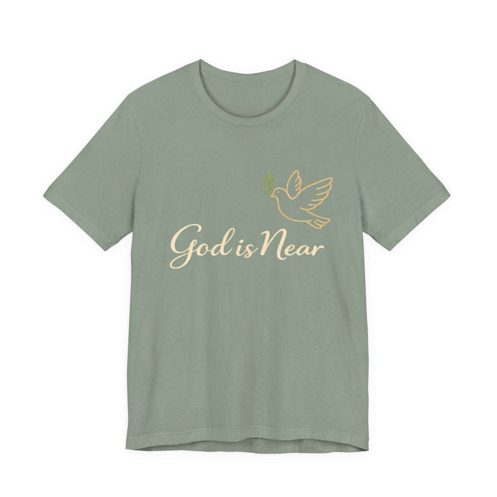 God Is Near Tee — Inspirational Christian Dove T‑Shirt