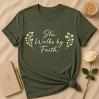She Walks By Faith T Shirt