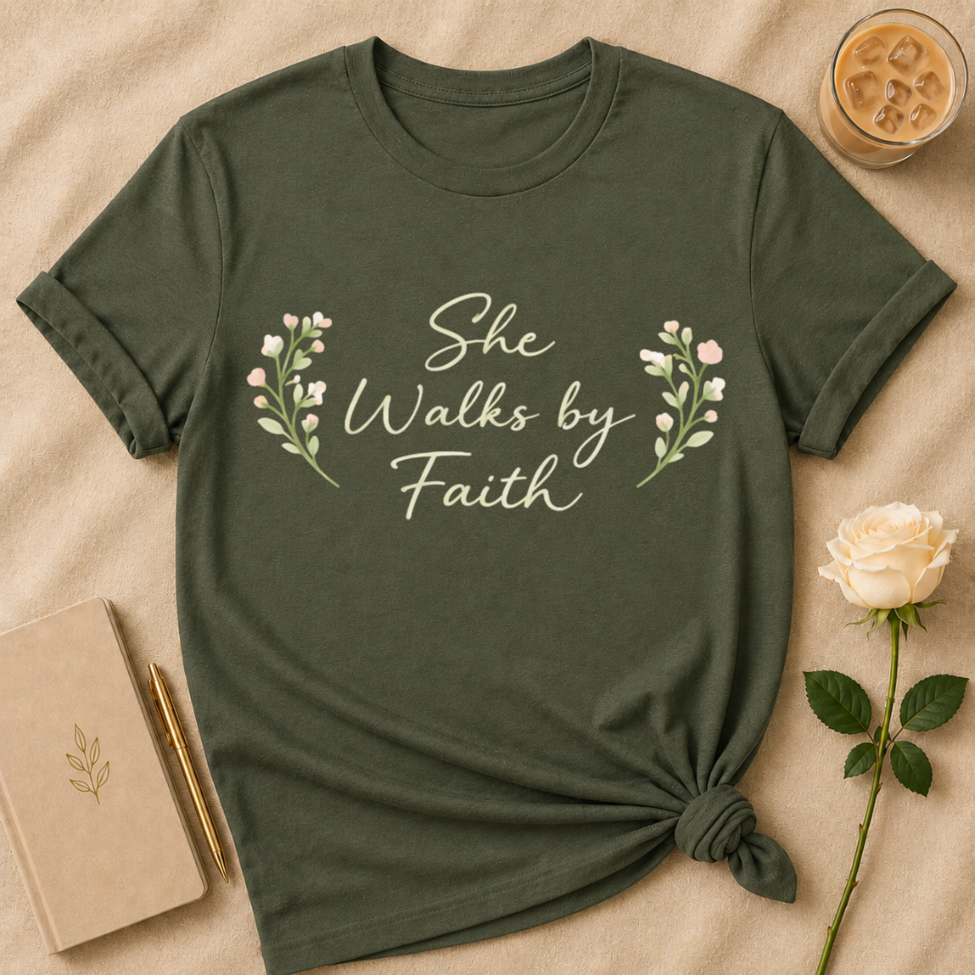 She Walks By Faith T Shirt