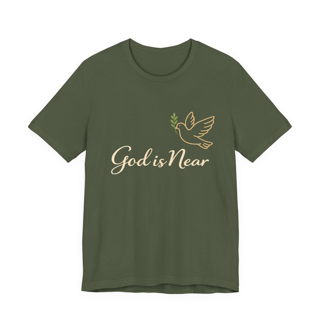 God Is Near Tee — Inspirational Christian Dove T‑Shirt