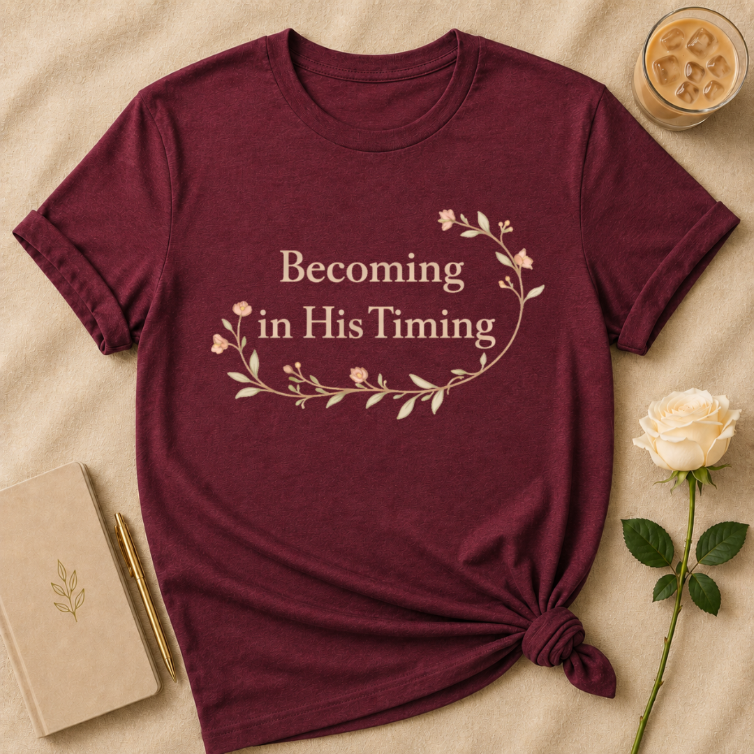 Becoming in His Timing T Shirt